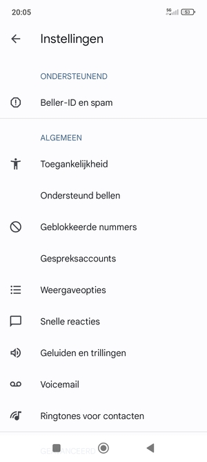 Selecteer Voicemail