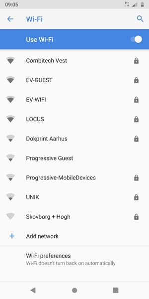 Select the wireless network you want to connect to