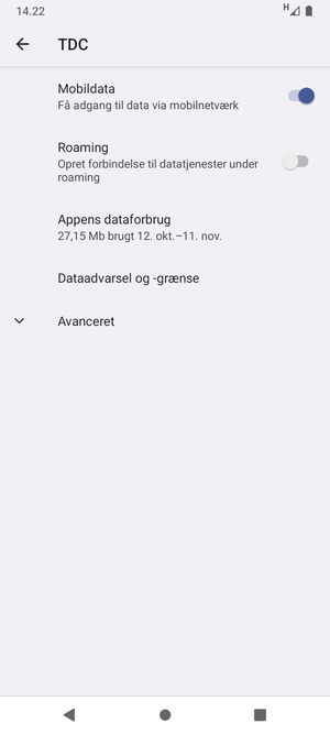Vælg Avanceret