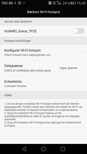 Vælg Konfigurer Wi-Fi-hotspot