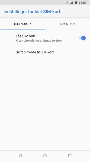Vælg Public og Skift pinkode til SIM-kort