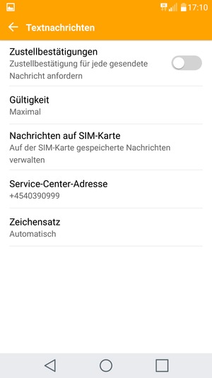 Wählen Sie Service-Center-Addresse