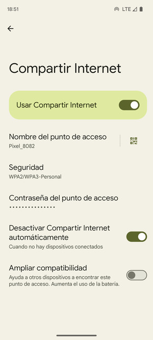 El teléfono ha sido configurado para su uso como módem