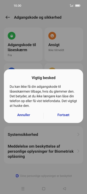 Vælg Fortsæt