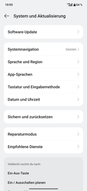 Wählen Sie Software-Update