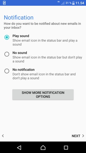Select your preferred option and select NEXT