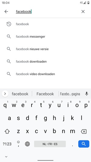 Voer de app-naam in en selecteer Zoeken
