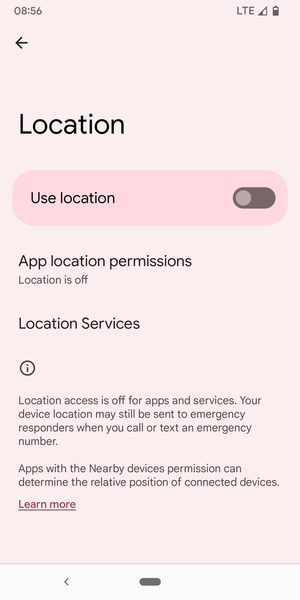Turn off Use location