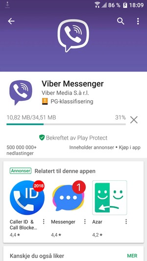Vent til installasjonen er ferdig