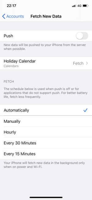 Set Push to Off