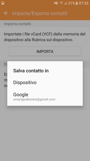 Seleziona il tuo account Google