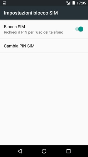 Seleziona Cambia PIN SIM