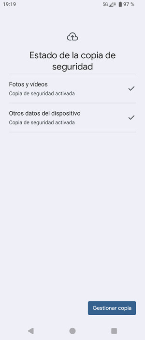 Seleccione Gestionar copia