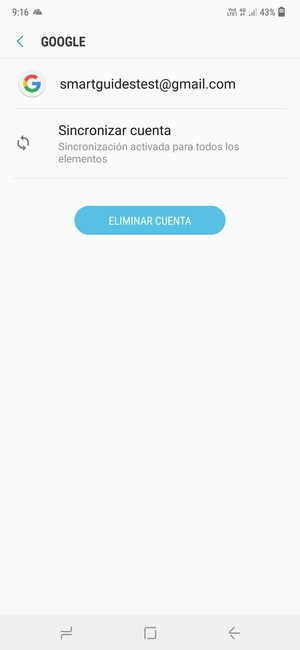 Seleccione Sincronizar cuenta