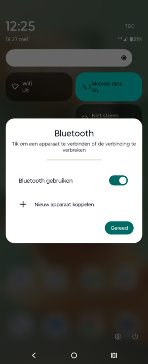 Schakel  Bluetooth gebruiken uit