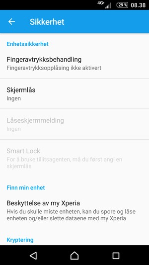 Velg Skjermlås