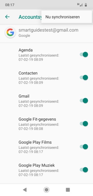 Selecteer Nu synchroniseren