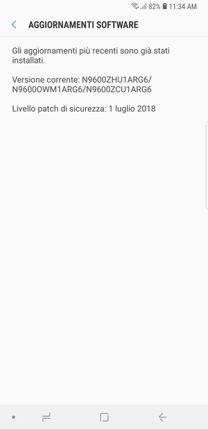 Se il tuo telefono è aggiornato, vedrai la seguente schermata