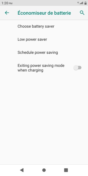 Sélectionnez Choose battery saver