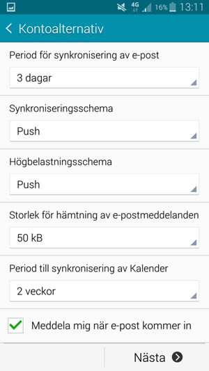 Välj Nästa