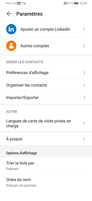 Sélectionnez Importer/Exporter