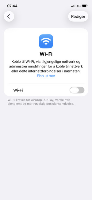 Slå på Wi-Fi