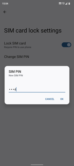 Enter your New SIM PIN and select OK