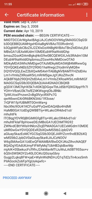 Scroll to and select PROCEED ANYWAY