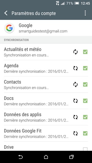 Vos informations seront synchronisées