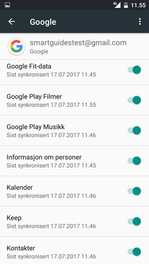 Forsikre deg om at Kontakter er valgt
