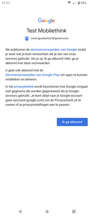 Selecteer Ik ga akkoord