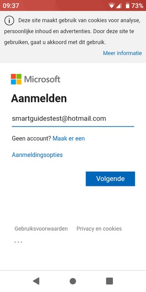 Voer uw Hotmail adres in en selecteer Volgende