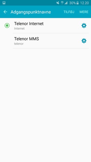 Vælg internetadgangspunktet