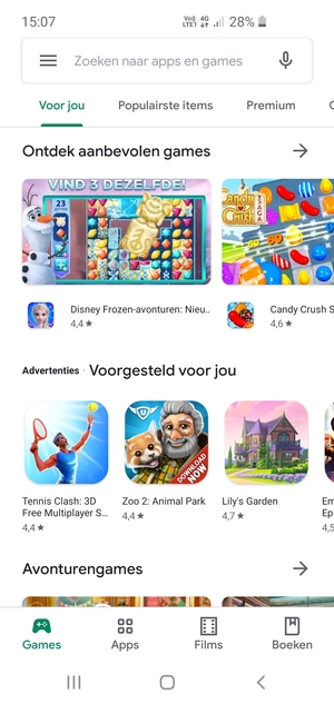 Selecteer de zoekbalk