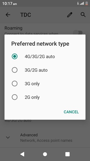 Select your preferred option