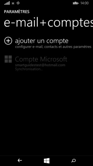 Sélectionnez ajouter un compte