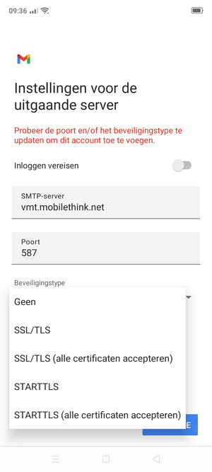 Selecteer Geen