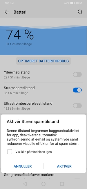 Vælg AKTIVER