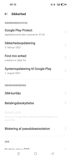 Vælg SIM-kortlås