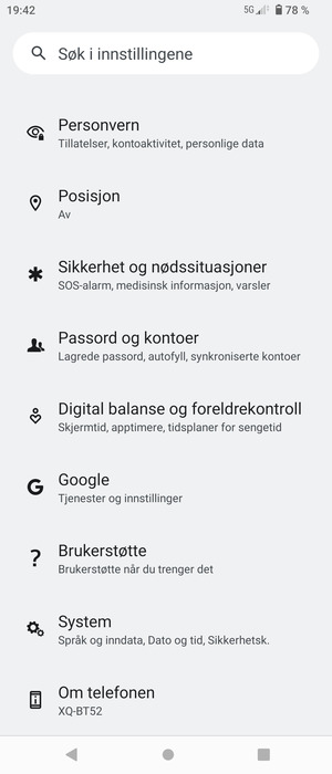 Bla til og velg System