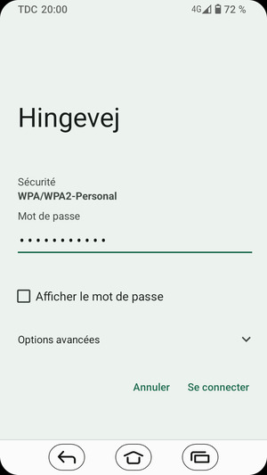 Saisissez le mot de passe du Wi-Fi et sélectionnez Se connecter