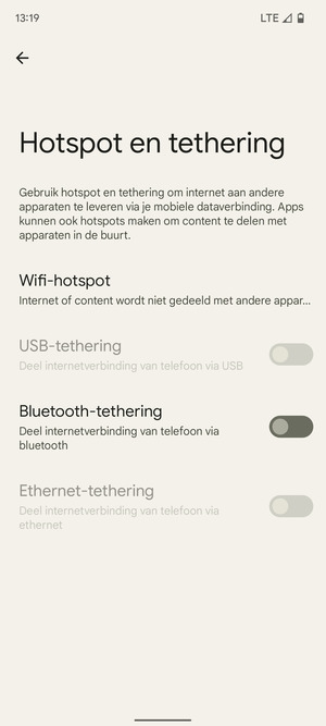 Selecteer Wifi-hotspot