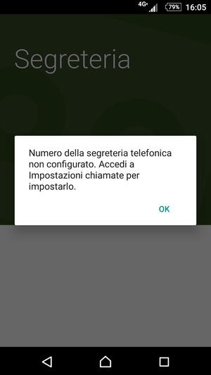 Se la segreteria telefonica non è configurata, seleziona OK