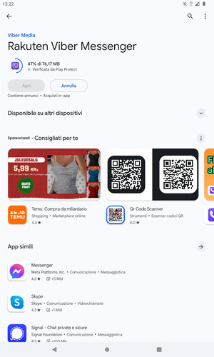Attendi il completamento del processo di installazione