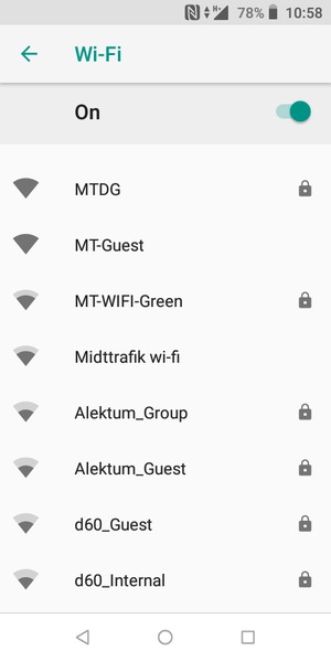 Select the wireless network you want to connect to
