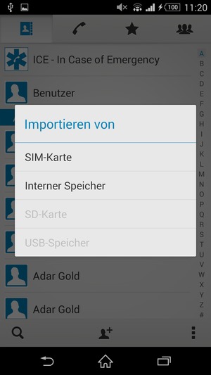 Wählen Sie SIM-Karte