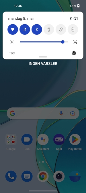 Dra ned toppmenyen igjen