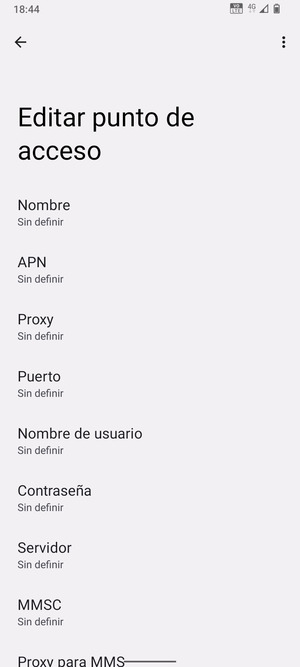 Introduzca la información de Internet