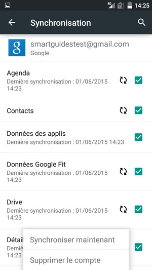 Sélectionnez Synchroniser maintenant