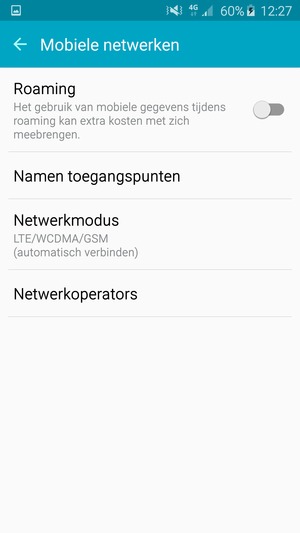Om van netwerk te wisselen in geval van netwerkproblemen, selecteert u Netwerkoperators